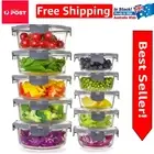 Versatile Airtight Glass Containers - 10-Piece Set for Meal Prep & Food Storage