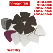 90mm Red Triangle Sanding Disc Sheet Wet and Dry Sandpaper Pads Hook Loop Grit