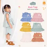 KATUN OHMYBABY 女童衣服荷葉邊棉質平紋細布襯衫 AYA 上衣