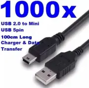 Lot 1000 x USB 2.0 A to Mini USB B V3 5Pin Data Sync Charging Cables 1M/3FT