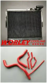 VIC-5ROW Aluminum radiator +RED hose for MG MGB GT / ROADSTER 1977 78 79 1980 MT