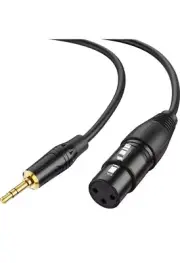 Monoprice XLR Female 1/8in TRS Male Connector 24AWG 6ft SR Series Black