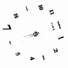 DIY Acrylic Digital Wall Clock Wall Sticker Silver Needle Black Letter
