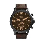 Fossil Nate Watch JR1487 Leather Chronograph Brown 796483156814