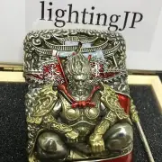 Zippo Black Mythology Goku Metal Silver 5 Sided Etching Luminous Heavy Lighter