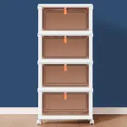 4 Tier Plastic Storage Bins and Boxes Organizer-Stackable with Lids for Bedroom