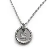 New DAVID YURMAN Cabled Round Initial B 18" Necklace in White 18K & Gold Diamond