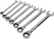 Ratchet Wrench Set, Chrome Plated Steel, Flex Head Ratcheting Wrenches for Automotive and Mechanical Repairs