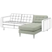 LANDSKRONA chaise longue, add-on unit, Gunnared light green/metal