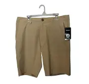 Volcom Shorts Mens 36 Khaki Hybrid Performance Stretch Skate Surf Swim