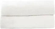 2pc Renee Taylor Bath Sheet/Towel Set Cobblestone 650 GSM Cotton Ribbed White