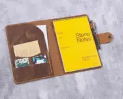 Personalize for A5 book bag cover notebook holder notepad pocket Leather A332