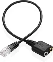 XMSJSIY RJ9 to 3.5mm Headsets Adapter Telephone Phones MIC Audio Splitter Adapter Cable RJ9 4P4C Male to 3.5mm Jack Headphone Microphone Audio Cable - 27CM/10inch