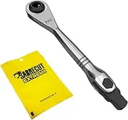 SabreCut 1 x MRSC04 Mini Micro Ratchet 1/4" (6.3mm) HEX Adjustable 1/4" Square Drive Stainless Steel Professional 72 Tooth Gear Hand Ratchet Wrench
