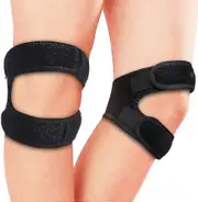 Rhafayre Premium Patellar Tendon Support Band, Knee Pain Relief Adjustable Neoprene BLACK