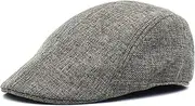 [ANMUR] Summer Newsboy Hats for Men 2022 Grid Flat Caps Casual Trucker Cap Cotton Sun Ivy Hat for Seniors (Color : Gray, Size : One Size)