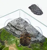 YZHZOM Turtle Basking Platform With Suction Cups - Floating Dock for Frogs, Terrapins, Tortoises (Stone)