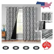 Thermal Insulated 84 Inch Blackout Curtains - Set of 2 for Modern Living Rooms