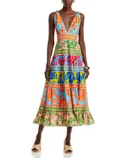 Farm Rio Lace Garden Color Blocked Dress