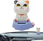 Solar Powered Dancing Cat,Cute Swinging Solar Car Cat Toy | Bobble Head Cat Ornament, Solar Cat Bobble Shaking Head Toy for Car Dashboard, Desk, Home, Shop