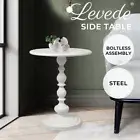 Levede Side Table Bedside Table Vintage End Sofa Round Tabletop Steel Nightstand