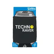 Techno Raver - Funny Novelty Stubby Holder With Base