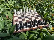 Finger Chess Set w Human Body Chess Pieces - Unique Chess - Wooden Chessboard