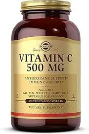 Solgar - Vitamin C 500 mg, 250 Vegetable Capsules - Supports Cardiovascular Health