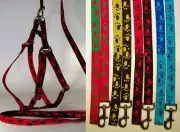 Dog Puppy Nylon Adjustable Step In Harness & Lead Set - 16mm