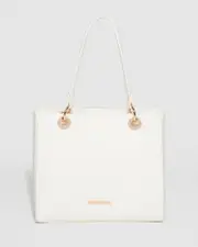 White Nirvana Embossed Mini Tote Bag