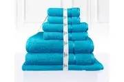 Super Plush 100% Fresh Combed Cotton Bathtowel Set 7PC Aqua