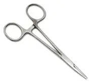Eisco Straight Kelly Forceps with Serrated Jaws, Box Joint - Stainless Steel