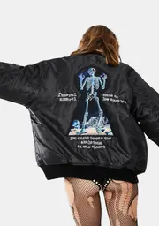 [Funeral] Keyhole Graphic Bomber Jacket