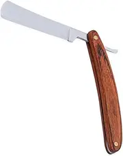 Ipetboom Straight Razor Classic Steel Wooden Handle Safe for Home Use Barber Tool