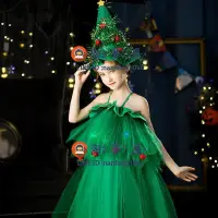 在飛比找樂天市場購物網優惠-聖誕節聖誕精靈小樹表演服元旦演出服聖誕節兒童服裝女童連衣裙【