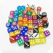 10Pcs High Quality 16mm Multi Color Six Sided Spot D6 Playing Games Dice