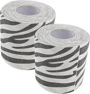 2 Pack Zebra Print Paper Toilet Rolls Fun Animal Design Bathroom Tissue Rolls Self Adhesive Wrap