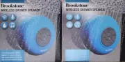 NEW! Brookstone Water Resistant Wireless Shower Speakers