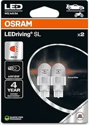 OSRAM LEDriving SL, ≜ W16W Red, Red, Double Blister (2 lamps), LED Retrofit, offroad use only