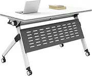 YQMHEZ Folding Conference Table, Training Reception Table, Stackable Meeting Room Tables with Wheels, Mobile Seminar Tables for Offices(160x60cm)