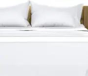 Texas Linen 1500 Thread Count Cotton Sheet Set - Bright White, Queen Size
