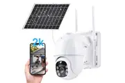 ADVWIN Solar WiFi Security Camera, Outdoor Wireless IP66 Waterproof, White