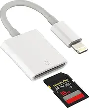 SD Card Reader for iPhone Camera Memory Lightning Adapter Apple MFI Accessories Certified for 11 12 13 14 Pro Max X XS XR 8 7 6 Plus SE Ipad Air Mini 2018 2019 2020 Photo Photography Viewer Adaptador