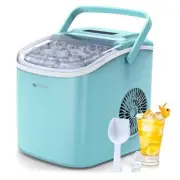Portable Ice Maker Countertop, 9 Cubes Ready in 6 Mins, 26 Bullet Ice 1 Green