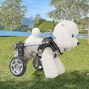 Adjustable Dog Wheelchair - Mobility Aid for Hind Leg Disabled Pets, Hip Support/Paralysis Aid, Cat Hind Limb Wheel Chair, Lightweight Design for Small to Large Dogs(Black,X-Small)