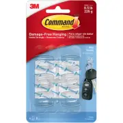 Command Mini Hook 6/Pkg-6 Clear Hooks & 8 Strips 17006CLR