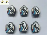NEW 6 PIECES AFL COLLINGWOOD MAGPIES FOOTBALL CLUB SHOE CHARMS JIBBITZ CROCS