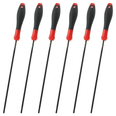 6Pcs Chainsaw Chain Sharpening File 5/32-Inch(4mm) with Black Steel Sharpener