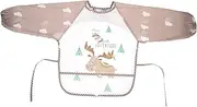 Kisangel Long Sleeve Smock Bib Feeding Overclothes with Pocket for Easy Cleanup for Eating and Creative Play for Newborns