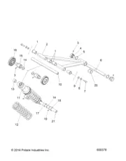 Polaris Front Shock, Genuine OEM Part 2206956, Qty 1
